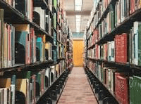 School library with bookshelves